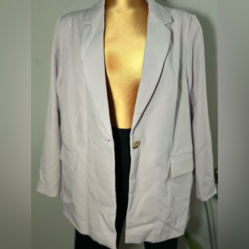 Women's Belted Blazer Jacket - Light Lavandarish - Picture 7 of 8